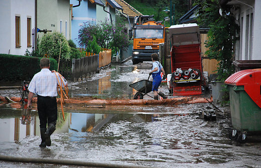 Aufräumarbeiten nach Unwetter in der Steiermark