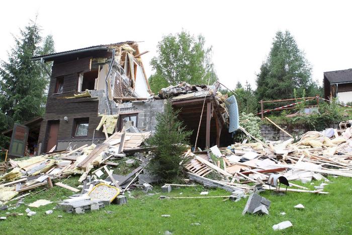 Explosion eines Ferienhauses in Pruggern